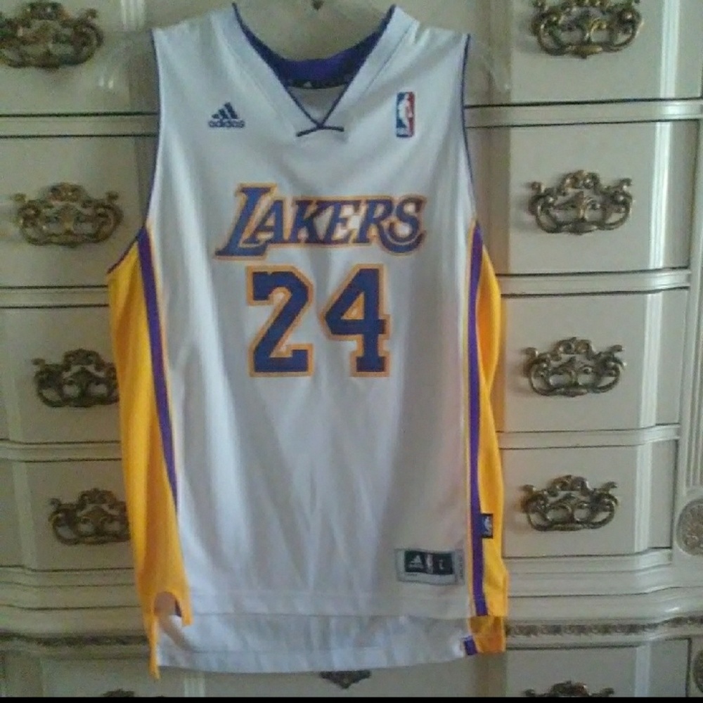 Authentic White Lakers 24 Kobe Bryant Jersey